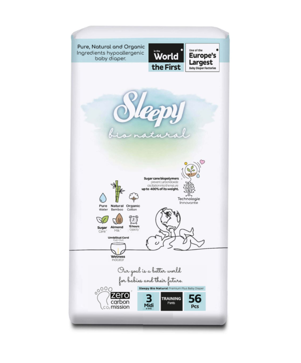 Sleepy couches bio natural Taille 3 (4-9 kg) 64 unités