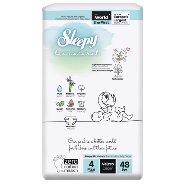 Sleepy couches bio natural Taille 4 (7-14 kg) 64 unités