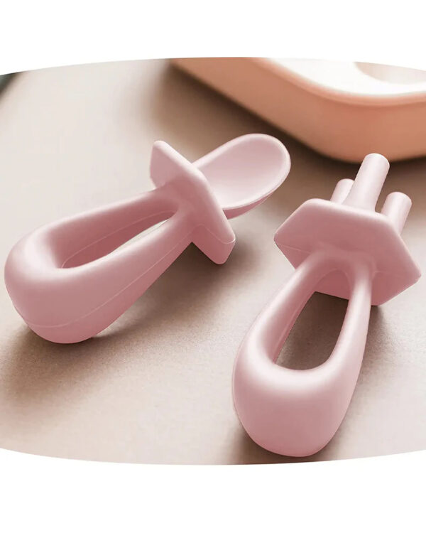 Tiny Twinkle Couverts d’apprentissage en silicone – Rose