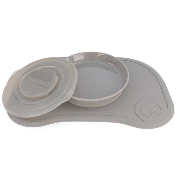 Plateau Click Mat Mini & Assiette -gris foncés