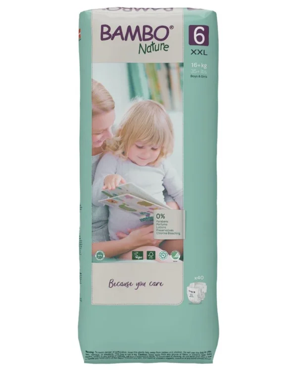 Couches Bambo Nature Taille 6 (16 kg+) 40 unités