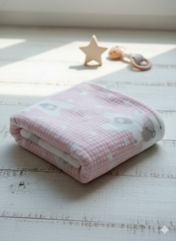 Couverture rose ourson