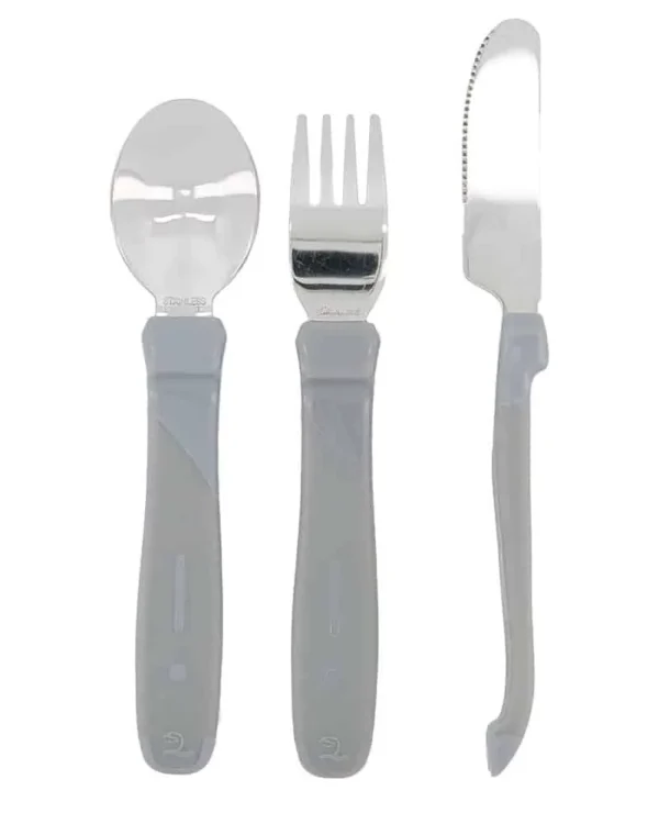 Twistshake Set de Couverts en Acier Inoxydable 12M+ Gris
