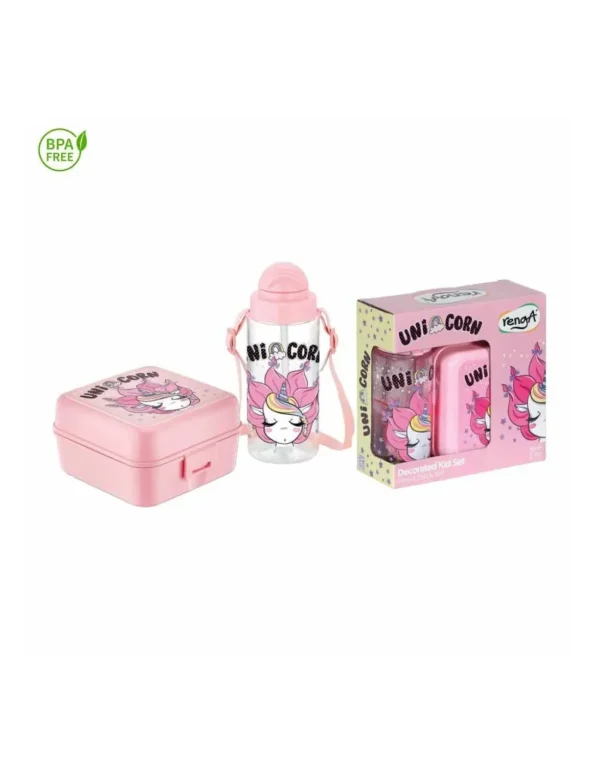 Set de gourde et lunchbox Licorne