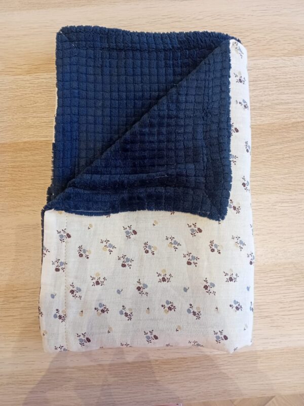 Couverture douce Fleurie Bleu