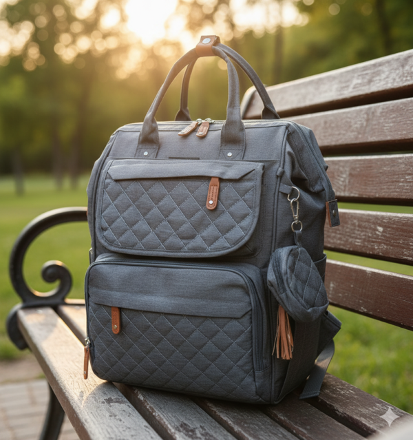 Sac à Dos à langer Ergonomique avec Tapis de Change et porte sucette