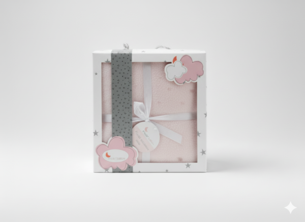 Interbaby Couverture lisse Rose à points dorés 76x106cm