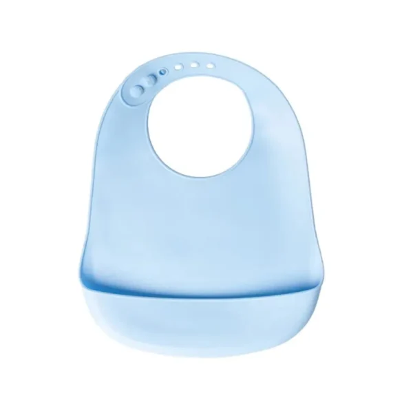 Yummy Bavoir en Silicone avec Poche 4m+ Bleu