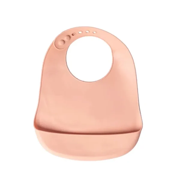 Yummy Bavoir en Silicone avec Poche 4m+ Rose Blush