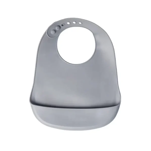 Yummy Bavoir en Silicone avec Poche 4m+ Gris