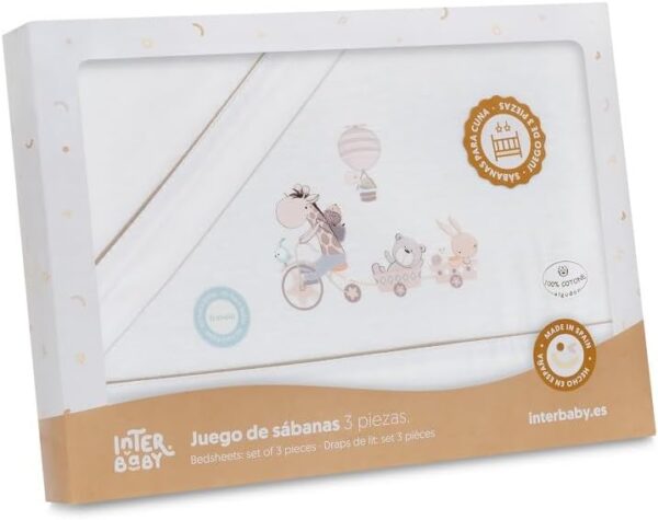 Interbaby Parure de Lit 60x0120cm Animaux Beige