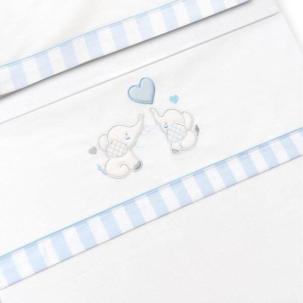 Interbaby Parrure de Lit 60x120cm Elephants Bleu