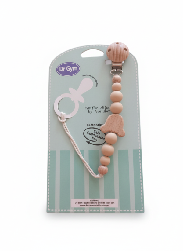 Dr Gym – Attache tétine en bois Beige