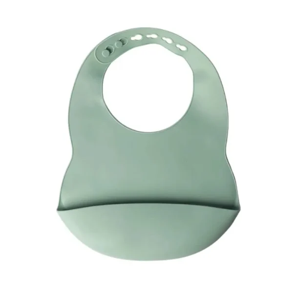Yummy Bavoir en Silicone avec Poche 9m+ Vert Pastel