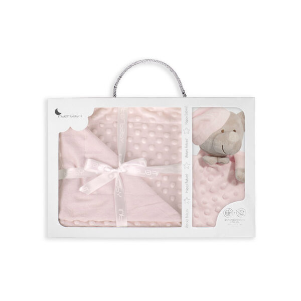 Interbaby Couverture En Bulles +Doudou 80x110cm Rose