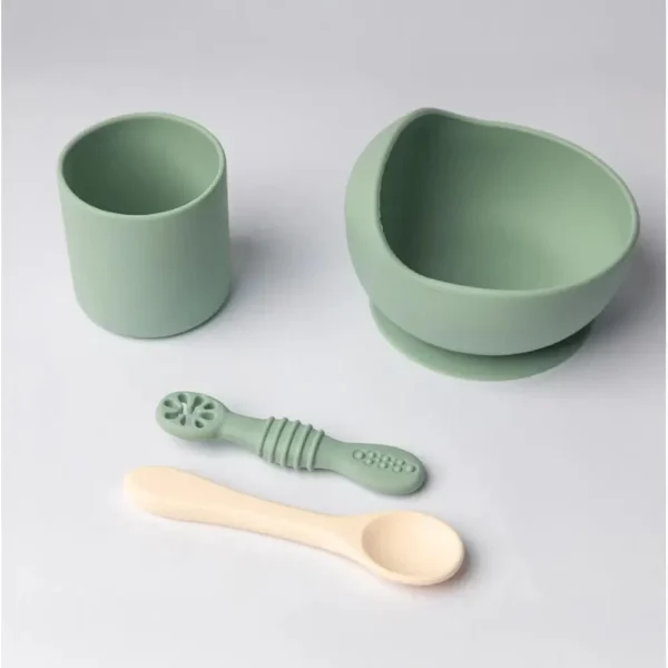 Yummy Coffret Repas Complet Silicone dès 4mois – Vert Pastel