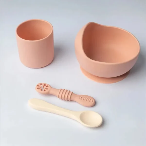 Yummy Coffret Repas Complet Silicone dès 4mois – Rose Blush