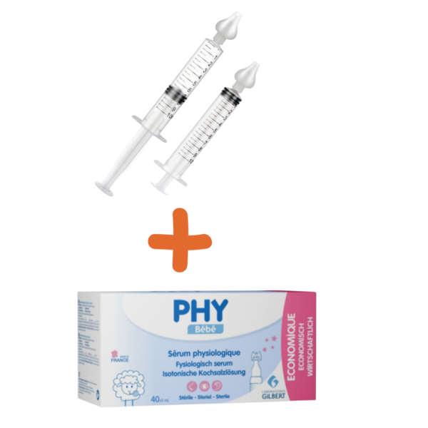 Pack seringues nasales + sérum physiologique 40u