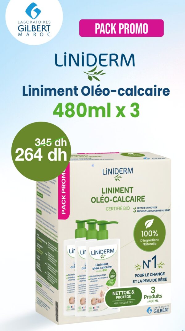 Gilbert Liniment Oléo-Calcaire BIO LINIDERM – Lot de 3 x 480 ml